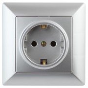 Intro 4-202-03 Розетка 2P+E Schuko, 16А-250В, СУ, Solo, алюминий (10/200/2400) Б0043314 Intro 4-202-03 Розетка 2P+E Schuko, 16А-250В, СУ, Solo, алюминий (10/200/2400) Б0043314