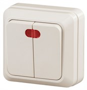 Intro 2-105-02 Выключатель двойной с подсветкой, 10А-250В, IP20, ОУ, Quadro, сл.кость (10/200/3600) Б0027644 Intro 2-105-02 Выключатель двойной с подсветкой, 10А-250В, IP20, ОУ, Quadro, сл.кость (10/200/3600) Б0027644