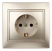 Intro Розетка Plano 1-202-04 с заземлением 2P+E Schuko, 16А-250В, IP20, СУ, шампань Б0053879 Intro Розетка Plano 1-202-04 с заземлением 2P+E Schuko, 16А-250В, IP20, СУ, шампань Б0053879