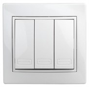Intro 1-106-01 Выключатель тройной, 10А-250В, IP20, СУ, Plano, Белый Б0027605 Intro 1-106-01 Выключатель тройной, 10А-250В, IP20, СУ, Plano, Белый Б0027605
