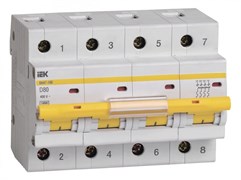 IEK KARAT Автоматический выключатель ВА47-100 4Р 80А 10кА х-ка D MVA40-4-080-D IEK KARAT Автоматический выключатель ВА47-100 4Р 80А 10кА х-ка D MVA40-4-080-D