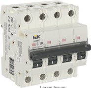 IEK ARMAT Автоматический выключатель M10N 4P C 10А AR-M10N-4-C010 IEK ARMAT Автоматический выключатель M10N 4P C 10А AR-M10N-4-C010