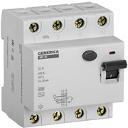 IEK GENERICA УЗО ВД1-63 4Р 32А 30мА MDV15-4-032-030 IEK GENERICA УЗО ВД1-63 4Р 32А 30мА MDV15-4-032-030