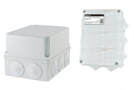 TDM Распаячная коробка ОП 190х140х120мм, крышка, IP44, 10 гермовводов, инд. штрихкод, SQ1401-1245 TDM Распаячная коробка ОП 190х140х120мм, крышка, IP44, 10 гермовводов, инд. штрихкод, SQ1401-1245