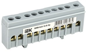 IEK Шина L фаза в корп изол на DIN-рейку ШНИ-6х9-10-К-Ср YNN10-69-10KD-K02 IEK Шина L фаза в корп изол на DIN-рейку ШНИ-6х9-10-К-Ср YNN10-69-10KD-K02