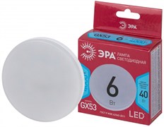 ЭРА Лампочка светодиодная RED LINE LED GX-6W-840-GX53 R 6 Вт таблетка нейтральный белый свет Б0054243