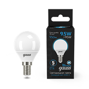 Gauss Лампа Шар 9.5W 950lm 6500K E14 LED 1/10/50 105101310 Gauss Лампа Шар 9.5W 950lm 6500K E14 LED 1/10/50 105101310