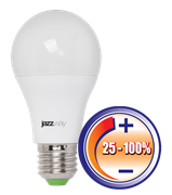 Jazzway Лампа светодиодная (LED) «груша» d60мм E27 220° 12Вт 220-230В опаловая тепло-белая желтая 3000К диммируемая .2855879