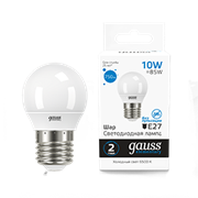 Gauss Лампа Elementary Шар 10W 750lm 6500K Е27 LED 53230