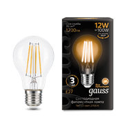 Gauss Лампа Filament А60 12W 1200lm 2700К Е27 LED 102902112