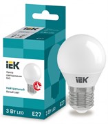 IEK Лампа светодиодная ECO G45 шар 3Вт 230В 4000К E27 LLE-G45-3-230-40-E27