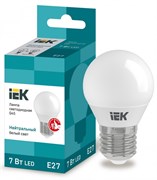 IEK Лампа светодиодная ECO G45 шар 7Вт 230В 4000К E27 LLE-G45-7-230-40-E27