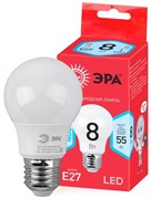 ЭРА Лампочка светодиодная RED LINE LED A55-8W-840-E27 R E27 8Вт нейтральный белый свет Б0052382