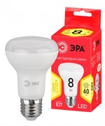 ЭРА Лампочка светодиодная RED LINE LED R63-8W-827-E27 R Е27 / E27 8 Вт рефлектор теплый белый свет Б0050701
