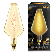Gauss Лампа Filament Vase 8.5W 660lm 2000К Е27 golden flexible LED 180802105