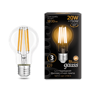 Gauss Лампа Filament А60 20W 1800lm 2700К Е27 LED 102902120