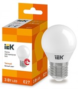 IEK Лампа светодиодная ECO G45 шар 3Вт 230В 3000К E27 LLE-G45-3-230-30-E27