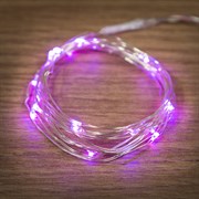 NEON-NIGHT Гирлянда "Роса", 2 м, 20 диодов, цвет розовый, тонкий батарейный блок 303-007
