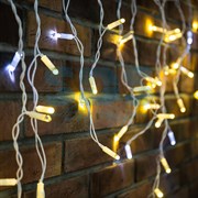 NEON-NIGHT Гирлянда "Айсикл" 4,8х0,6 м, с эффектом мерцания, белый ПВХ, 176LED, цвет: Тёплый белый, 230В 255-166