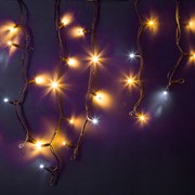 NEON-NIGHT Гирлянда Айсикл (бахрома) светодиодный, 4,0 х 0,6 м, с эффектом мерцания, черный провод "КАУЧУК", 230 В, диоды ТЕПЛЫЙ БЕЛЫЙ, 128 LED 255-236
