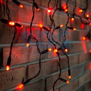 NEON-NIGHT Гирлянда Айсикл (бахрома) светодиодный, 2,4 х 0,6 м, черный провод, 230 В, диоды красные, 88 LED NEON-NIGHT 255-042