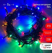 ЭРА ENIN-5M Гирлянда LED Нить 5 м мультиколор 8 режимов, 220V, IP20 Б0041892