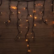 NEON-NIGHT Гирлянда «Айсикл» («Бахрома») светодиодная 3,2х0,9 м, 120 LED, черный провод каучук, теплое белое свечение 255-216