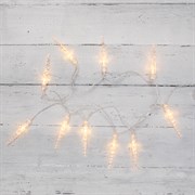 NEON-NIGHT Гирлянда светодиодная «Сосульки» 1.5 м, 10 LED, прозрачный ПВХ, цвет свечения теплый белый, 2 х АА (батарейки не в комплекте) 303-093