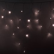 NEON-NIGHT Гирлянда Айсикл (бахрома) светодиодный, 2,4 х 0,6 м, прозрачный провод, 230 В, диоды ТЕПЛЫЙ БЕЛЫЙ, 88 LED 255-056