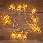 NEON-NIGHT Гирлянда светодиодная на солнечной батарее "Звезды" 12 LED ТЕПЛЫЙ БЕЛЫЙ 1,2 метра 303-070