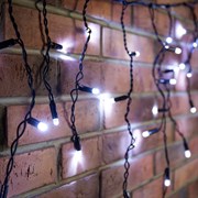 NEON-NIGHT Гирлянда Айсикл (бахрома) светодиодный, 2,4 х 0,6 м, черный провод, 230 В, диоды белые, 88 LED 255-032