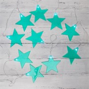 NEON-NIGHT Гирлянда светодиодная «Звездопад» бирюзовая 10 LED, 2,25 м, прозрачныйПВХ, белый цвет свечения, 2 х АА (батарейки не в комплекте) 304-004