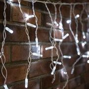 NEON-NIGHT Гирлянда Айсикл (бахрома) светодиодный, 2,4х0,6м, эффект мерцания, белый провод, 230 В, диоды БЕЛЫЕ, 88 LED 255-036