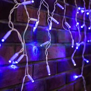 NEON-NIGHT Гирлянда Айсикл (бахрома) светодиодный, 2,4х0,6м, эффект мерцания, белый провод, 230 В, диоды СИНИЕ, 88 LED 255-035