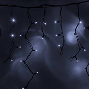 NEON-NIGHT Гирлянда Айсикл (бахрома) светодиодный, 4,0 х 0,6 м, черный провод "КАУЧУК", 230 В, диоды белые, 128 LED 255-225