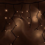 NEON-NIGHT Гирлянда Айсикл (бахрома) светодиодный, 4,0 х 0,6 м, черный провод "КАУЧУК", 230 В, диоды ТЕПЛЫЙ БЕЛЫЙ, 128 LED 255-226