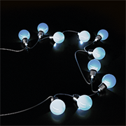 Gauss Гирлянда садовая на солнечной батарее 10 LED ламп Большие Шары Белый свет Solar, 1/24 GS033