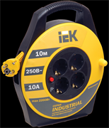 IEK Катушка УК10 с т/з 4 места 2Р+PЕ/10м 3х1,5 мм2 Industrial WKP15-16-04-10