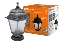 TDM Светильник садово-парковый НТУ 04-60-001 четырехгранник, напольный, пластик, расс.пластик, серебро SQ0330-0798