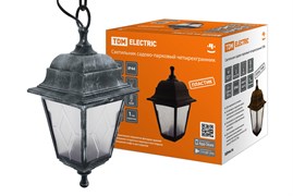 TDM Светильник садово-парковый НСУ 04-60-001 четырехгранник, подвес, пластик, расс.пластик, серебро SQ0330-0796