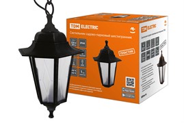 TDM Светильник садово-парковый НСУ 06-60-001 шестигранник, подвес, пластик, расс.пластик, черный SQ0330-0763