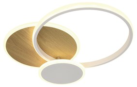 Светильник потолочный светодиодный ЭРА Модерн City CLL-1-60-RC WH+Wood с ДУ 60W 3000-6500К белый/золото Б0069757