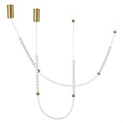 Odeon Light 6639/24CL HIGHTECH ODL24 металл/античная бронза/белые бусы из акрила Потолочный светильник (в комплекте 2 нити)  IP 20 LED 24W 3000K 220V 6639/24CL