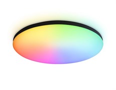 Ambrella Потолочный светодиодный светильник с Wi-Fi Яндекс Алисой/Tuya/Smart Home/Alexa FZ2004 BK черный IP54 20W 3000K-6500K+RGB D300*55 (ПДУ ИК) FZ2004