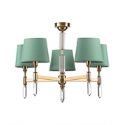 Odeon Light 4887/5 MODERN ODL_EX22 53 бронзовый/зеленый/абажур ткань Люстра E14 5*40W LONDON 4887/5
