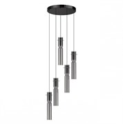 Odeon Light 5058/25L PENDANT ODL24 325 черный/дымчатый/металл/стекло Люстра каскадная LED 5*5W 3000K SCROW 5058/25L