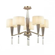 Odeon Light 5403/5 CLASSIC ODL_EX23 33 бронзовый/светло-коричневый/кремовый металл/керамика/ткань Люстра E14 5*40W LATTE 5403/5