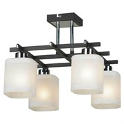 Lussole PROMO 2 Металл Хром / венге Стекло Люстра E14 GRLSL-9007-04