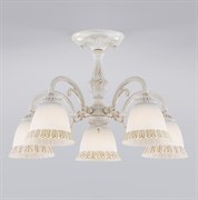 Eurosvet Потолочная люстра со стеклянными плафонами 60107/5 белый с золотом a045771