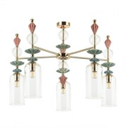 Odeon Light 4855/5C CLASSIC ODL_EX21 золото/раноцветн./керамика/стекло Люстра потолочная E14 5*40W BIZET 4855/5C